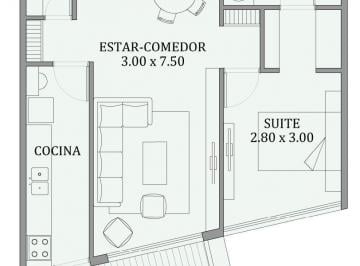 Departamento · 52m² · 2 Ambientes · 1 Cochera · Departamento en Palermo Soho