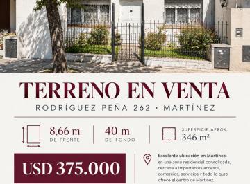 Terreno , San Isidro · Oportunidad en Martínez: Lote 8,66 X 40 m con Casa 3 Dorm.