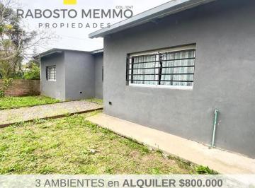 Casa de 3 ambientes, La Plata · Casa en Allquiler. 3 Ambientes en City Bell