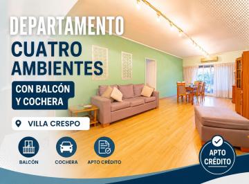 Departamento · 89m² · 4 Ambientes · 1 Cochera · Venta Departamento 4 Ambientes Villa Crespo Cocher