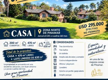 Casa · 18800m² · 6 Ambientes · 1 Cochera · Casa Chalet en Venta en Pinamar Norte, Pinamar, Costa Atlántica