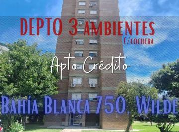 Departamento · 44m² · 3 Ambientes · 1 Cochera · Venta Depto 3 Ambientes Wilde Cochera Apto Credito