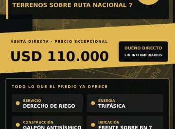 Terreno , Uspallata · Uspallata, Terreno Vendo Sobre Ruta 7
