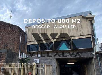 Bodega-Galpón · 800m² · 1 Ambiente · Depósito en Alquiler – Beccar – 800 m²