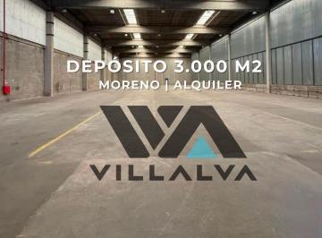 Bodega-Galpón · 3000m² · 1 Ambiente · Nave Industrial en Alquiler de 3.000 m², Moreno.