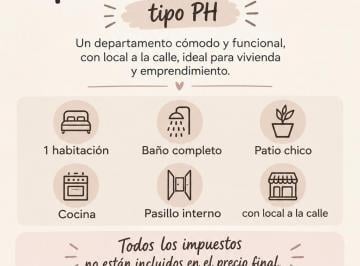 PH de 2 ambientes, La Plata · Alquilo Depto en PH con Local
