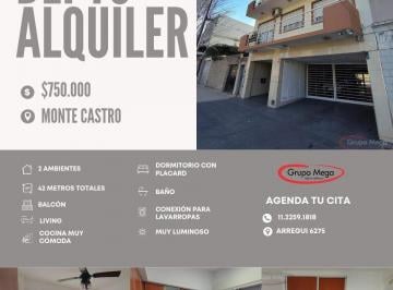 Departamento · 37m² · 2 Ambientes · Departamento 2 Amb con Balcón Muy Luminoso!