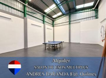 Bodega-Galpón · 270m² · Alquiler Salon de Usos Multiples Quilmes