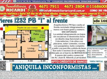 PH · 61m² · 4 Ambientes · Aniquila Inconformistas Casita PH Pb Frente a Re - Estrenar