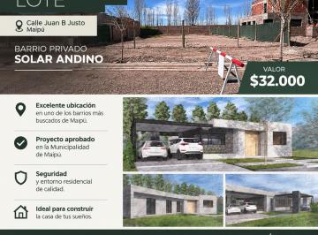 Terreno de 6 ambientes, Maipú · Vendo Lote en Barrio Privado Agua y Energía Plan 24 Cooperativa Solar Andino