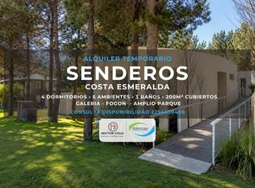 Casa · 200m² · 5 Ambientes · 2 Cocheras · Alquiler Temporal - Casa 77. Senderos 2