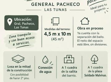 Casa , Tigre · Casa en Obra con Losa y Posibilidad de Ampliación – Las Tunas, General Pacheco