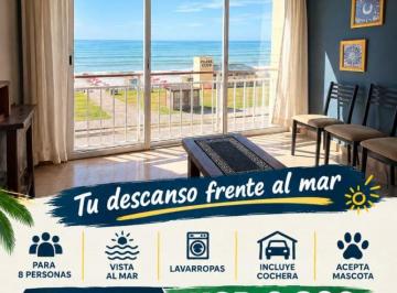 Departamento de 5 ambientes, Miramar · Vacaciones en Familia: Departamento Para 8 Personas Frente Al Mar y con Cochera