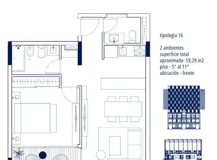 Departamento · 53m² · 2 Ambientes