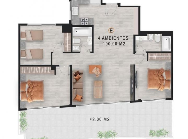 Departamento · 100m² · 4 Ambientes