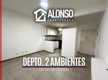 Departamento · 38m² · 2 Ambientes · 1 Cochera · Alquiler 2 Ambientes con Balcón y Cochera Semicubierta