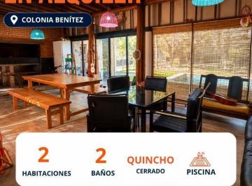 Casa · 160m² · 3 Ambientes · 2 Cocheras · Colonia Benitez Casa con Piscina en Alquiler