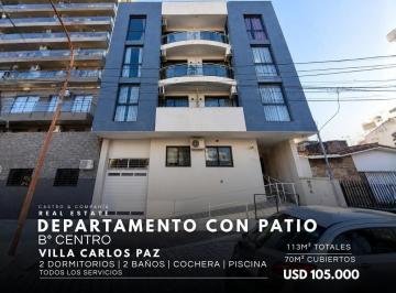 Departamento · 70m² · 4 Ambientes · 1 Cochera · Venta Departamento de 2 Dorm. con Gran Patio, Cochera y Amenities Centro de Villa Carlos Paz