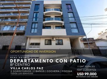 Departamento · 70m² · 4 Ambientes · 1 Cochera · Venta Departamento de 2 Dorm. con Gran Patio, Cochera y Amenities Centro de Villa Carlos Paz