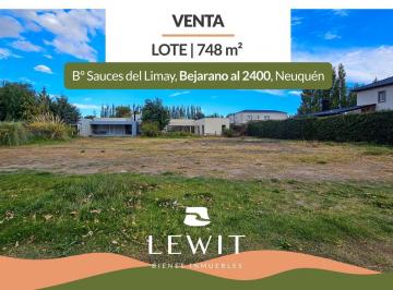 Terreno · 748m² · Venta Terreno | Lote 748 m² | B° Privado Sauces del Limay | Amenities