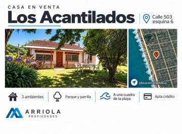 Casa · 60m² · 3 Ambientes · Casa en Los Acantilados