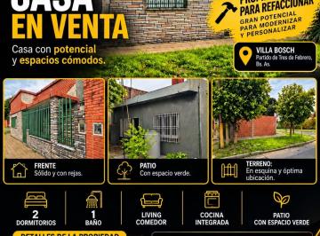 Casa de 3 ambientes, Tres de Febrero · Propiedad a Refaccionar Ideal Inversores