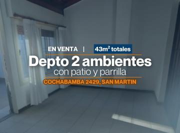 Departamento de 2 ambientes, General San Martín · Departamento 2 Ambientes en Venta con Patio y Parrilla en San Martin