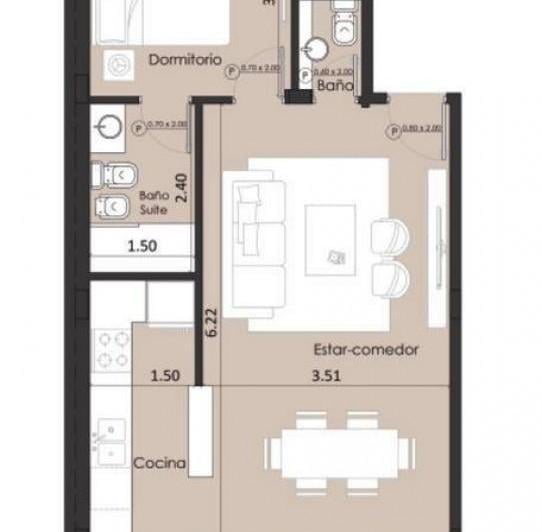Departamento · 54m² · 2 Ambientes
