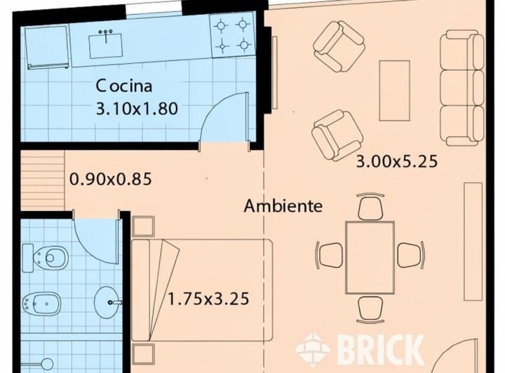 Departamento · 32m² · 1 Ambiente