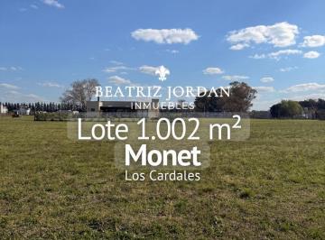 Terreno · 1002m² · Terreno en Venta, Barrio Monet, Los Cardales