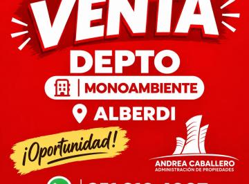 Departamento de 1 ambiente, Córdoba · Alberdi - Venta - Monoambiente.