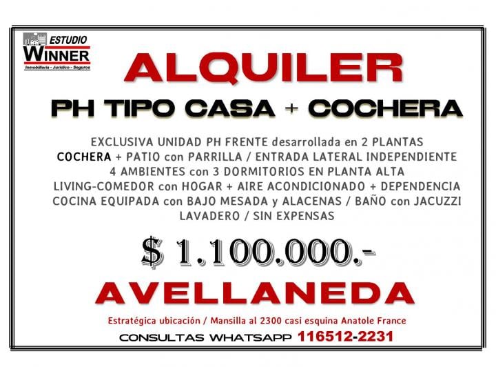 PH · 80m² · 4 Ambientes · 1 Cochera