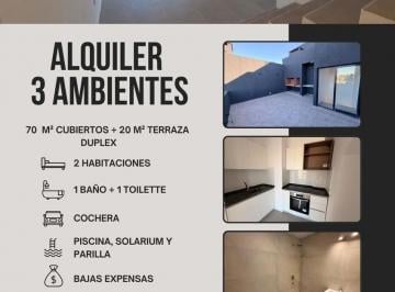 Departamento · 70m² · 3 Ambientes · 1 Cochera · Departamento en Alquiler
