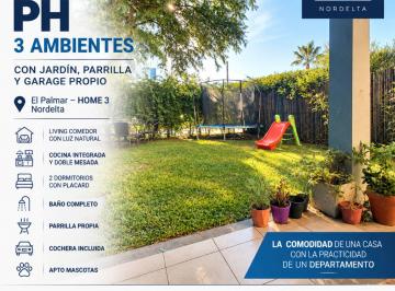 Departamento · 60m² · 3 Ambientes · 1 Cochera · Venta PH 3 Ambientes Nordelta Jardin Parrilla