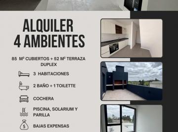 Departamento · 85m² · 4 Ambientes · 1 Cochera · Departamento en Alquiler