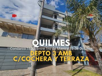 Departamento · 103m² · 3 Ambientes · 1 Cochera · Venta Depto 3 Amb C/ Cochera y Terraza en Quilmes