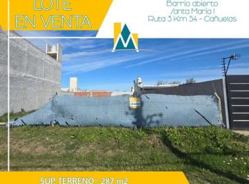 Terreno · 287m² · Terreno en Venta - Santa María I - Cañuelas
