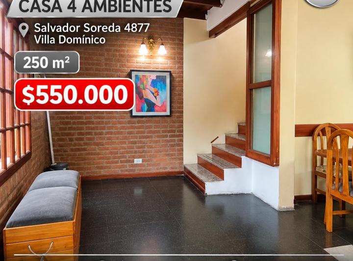 Casa · 110m² · 4 Ambientes · 3 Cocheras