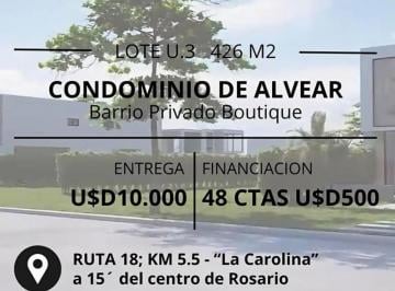 Terreno · 420m² · Lotes Condominios Alvear - Barrio Privado