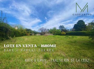 Terreno · 1680m² · 1 Cochera · Increible Terreno a La Venta Barrio Parque Sakura. 1680 m². Excelente Acceso. Listo Para Escriturar.