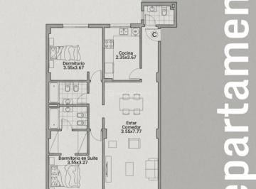 GAB-GAB-147_2 · Venta de Depto. 3 Amb. Estrenar en Suite, Cocina Separada, Baño, Vestidor, Toile