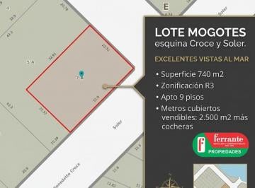 Terreno 740m² Venta Punta Mogotes · Terreno en Punta Mogotes