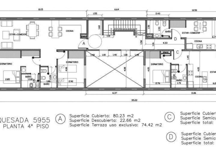 Departamento · 80m² · 3 Ambientes · 1 Cochera