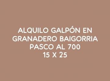Bodega-Galpón , Granadero Baigorria · Alquilo Galpón 15 X 25