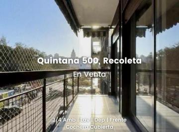 Departamento · 130m² · 3 Ambientes · 1 Cochera · Piso de Categoria en Recoleta Al Frente, Buena Vista, 3/4 Amb con Dependencia de Servicio y Cochera