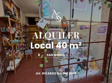 Local comercial · 40m² · 2 Ambientes · Local en San Miguel Av Ricardo Balbin 1800