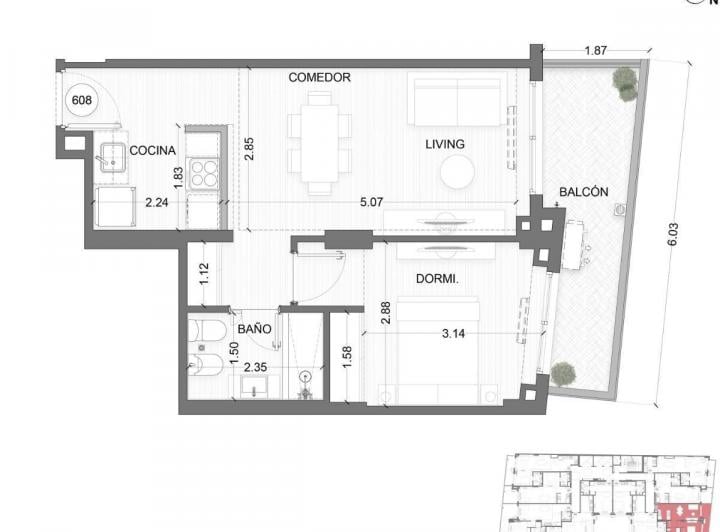 Departamento · 45m² · 2 Ambientes