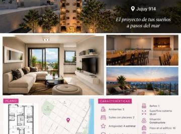 Departamento · 55m² · 3 Ambientes · Se Vende Departamento 3 Ambientes de 55 m² Zona La Perla a m del Mar. Entrega 2027.