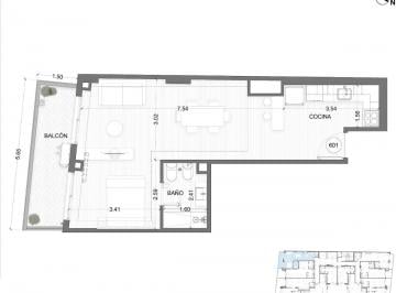 Departamento · 49m² · 1 Ambiente · Venta Departamento Monoambiente en L a Estrenar en Balvanera
