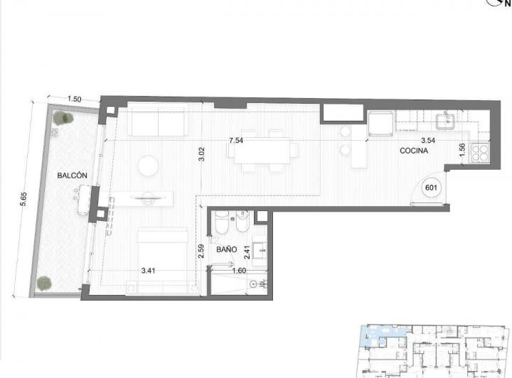 Departamento · 49m² · 1 Ambiente